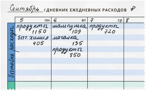 Как вести дневник расходов