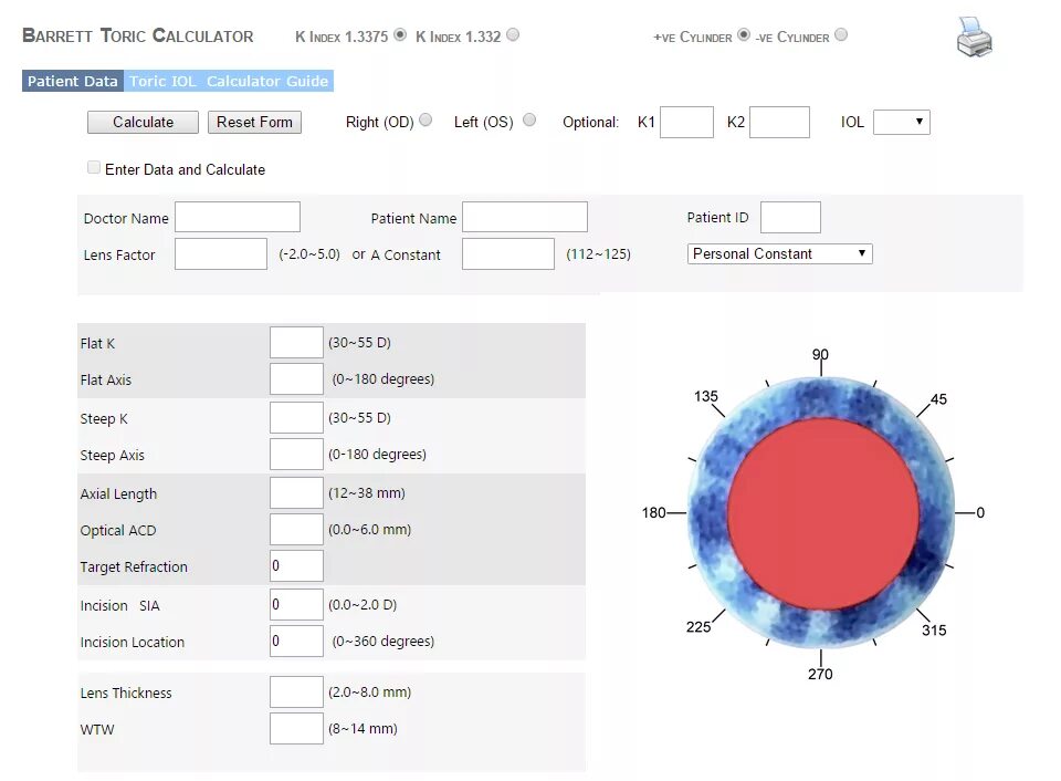 Toric calculator