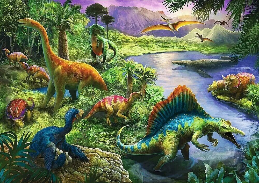 Эпоха динозавров года. Пазл Trefl динозавры / 13214. Пазл Trefl динозавры / 31343. Динозавры. Эпоха динозавров.