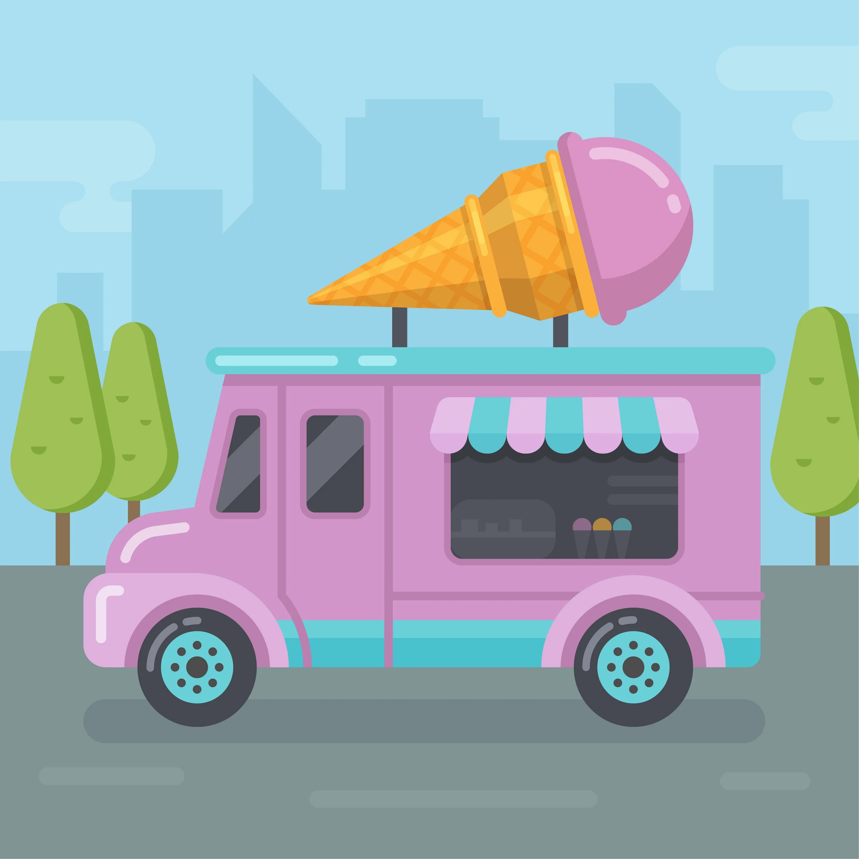 Включи прохожу мороженщика. Фургон мороженщика из игры Ice Cream. Фургон с мороженым гача лайф. Розовый фургон с мороженым. Грузовик мороженщика.