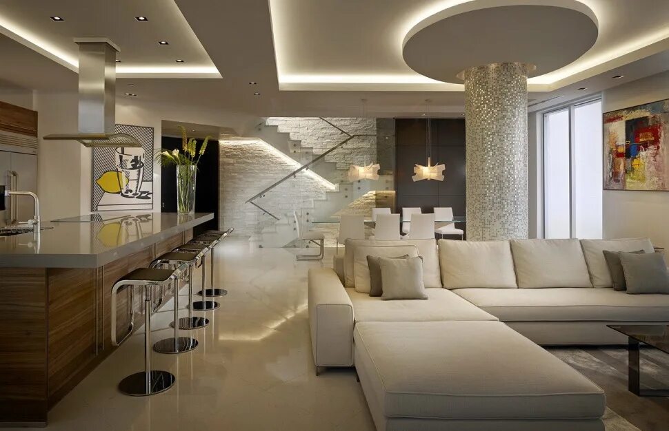Интерьер кухни гостиной потолок 20+ GENERAL WHITE WALL LIVING ROOM LIGHTS FOR MODERN PEOPLE White walls living r