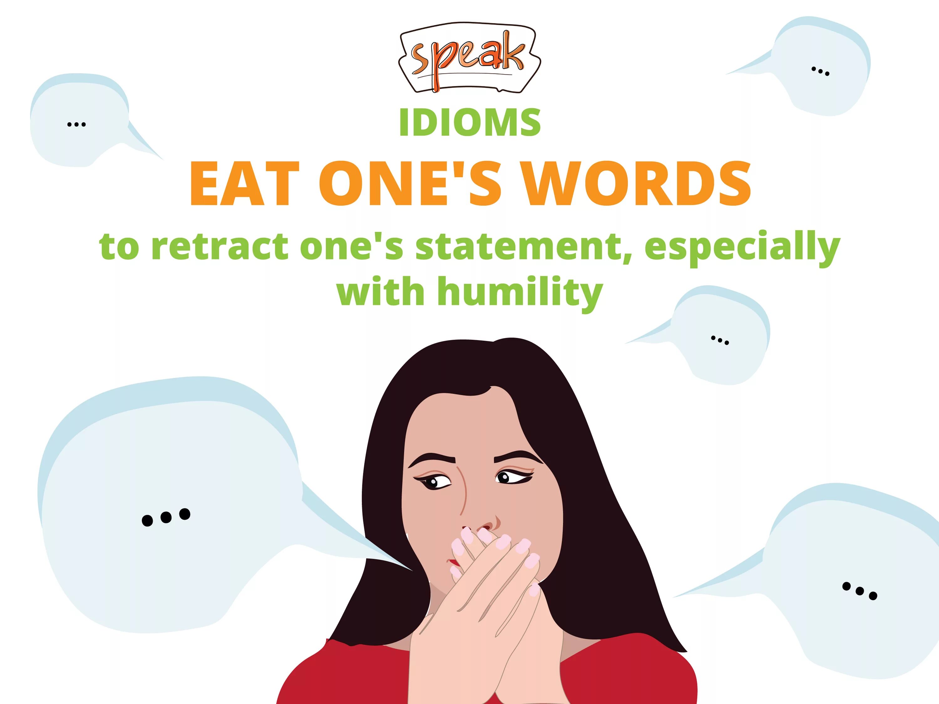 Eat your Words idiom. Eat one's Words idiom. English idioms. Eating your words идиома