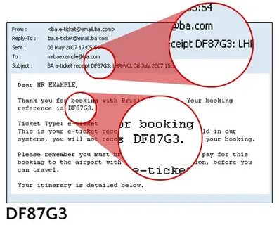 Booking reference number