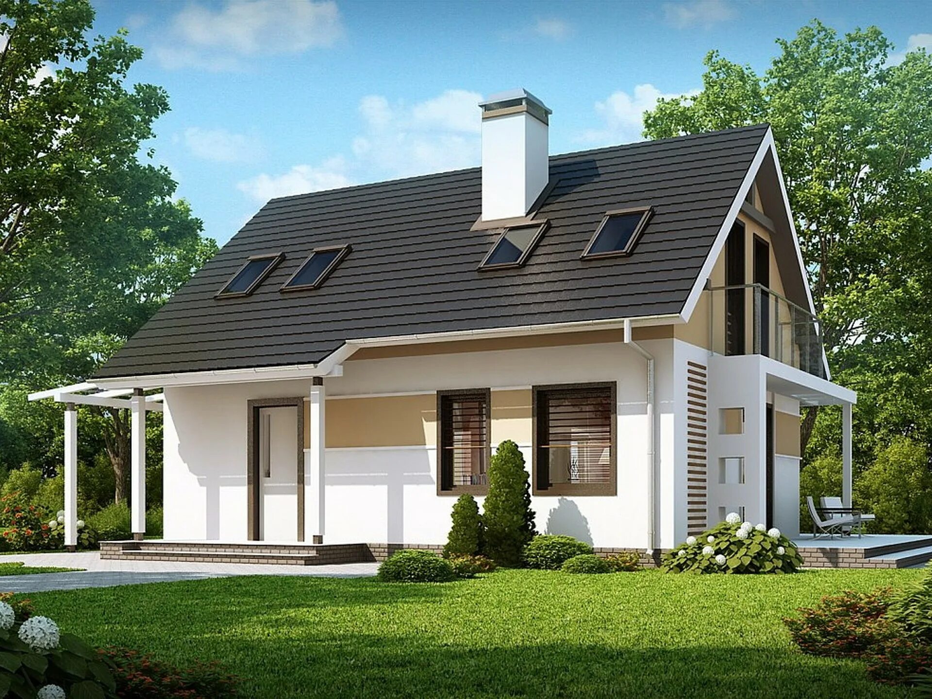 Дом с мансардой. Небольшая частная фирма. Проекты мансардных домов. Дом с балконом. Небольшая частная фирма.