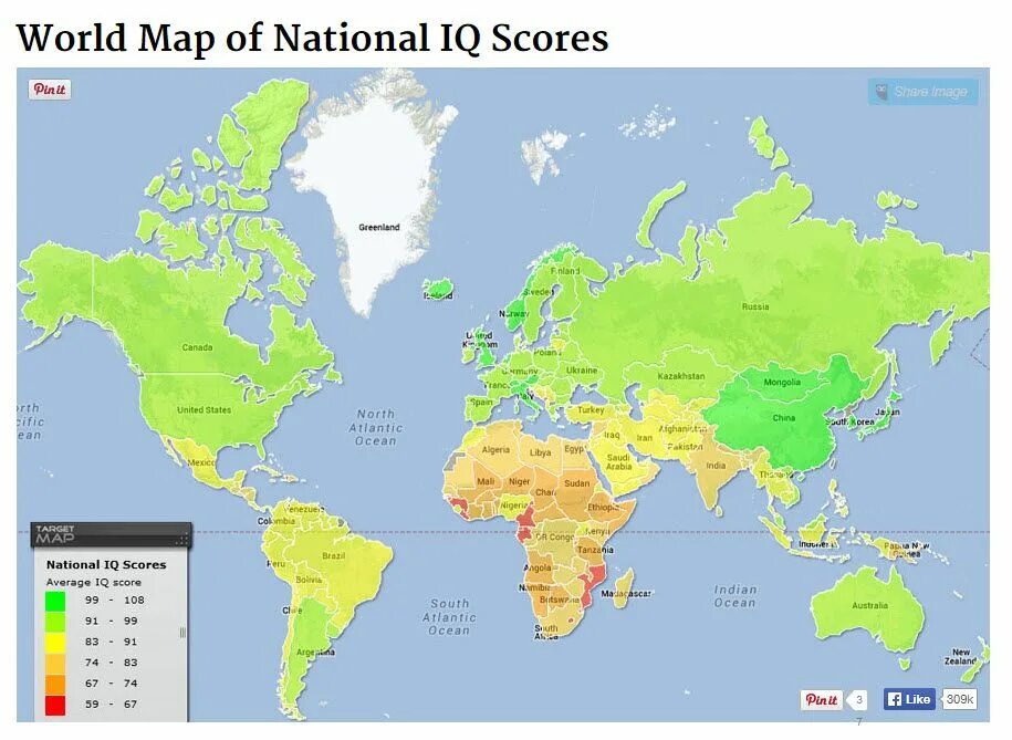 Карта IQ по странам. Уровень интеллекта по странам. Карта уровня интеллекта в мире.