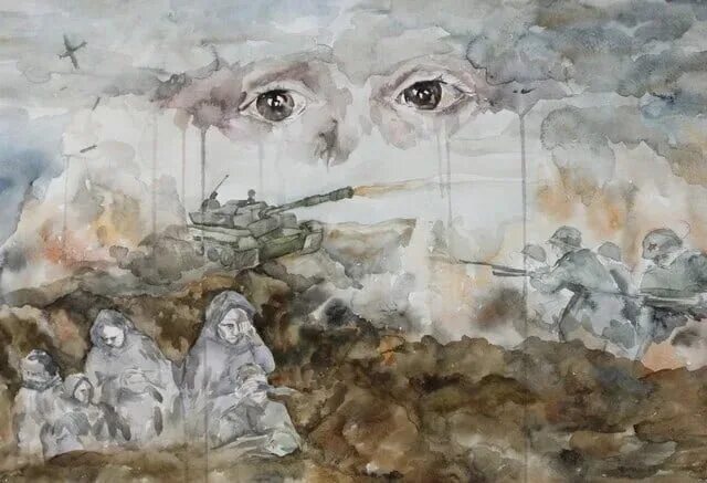 Картины на тему войны. Всю жизнь он рисовал войну