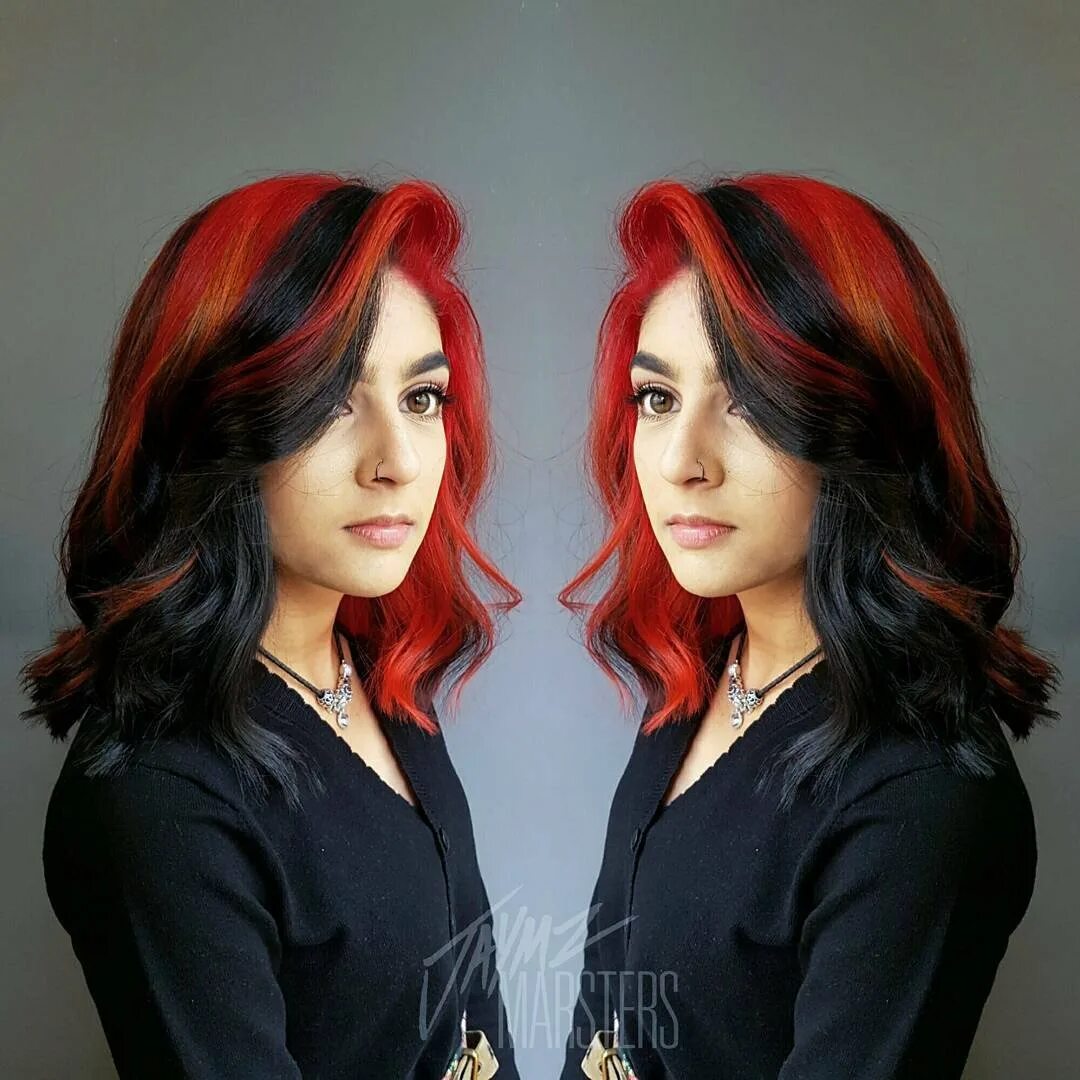 Blacked red hair