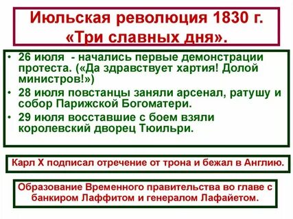 Итоги революции 1830 года
