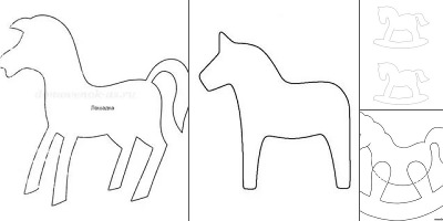 шаблон лошадки для вырезания из картона
