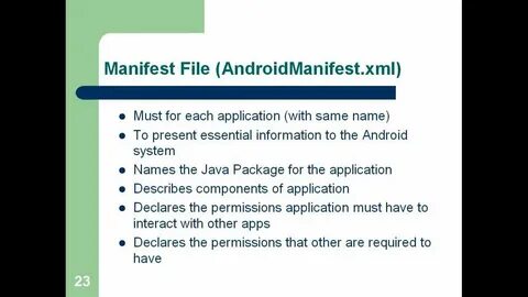 Manifest file