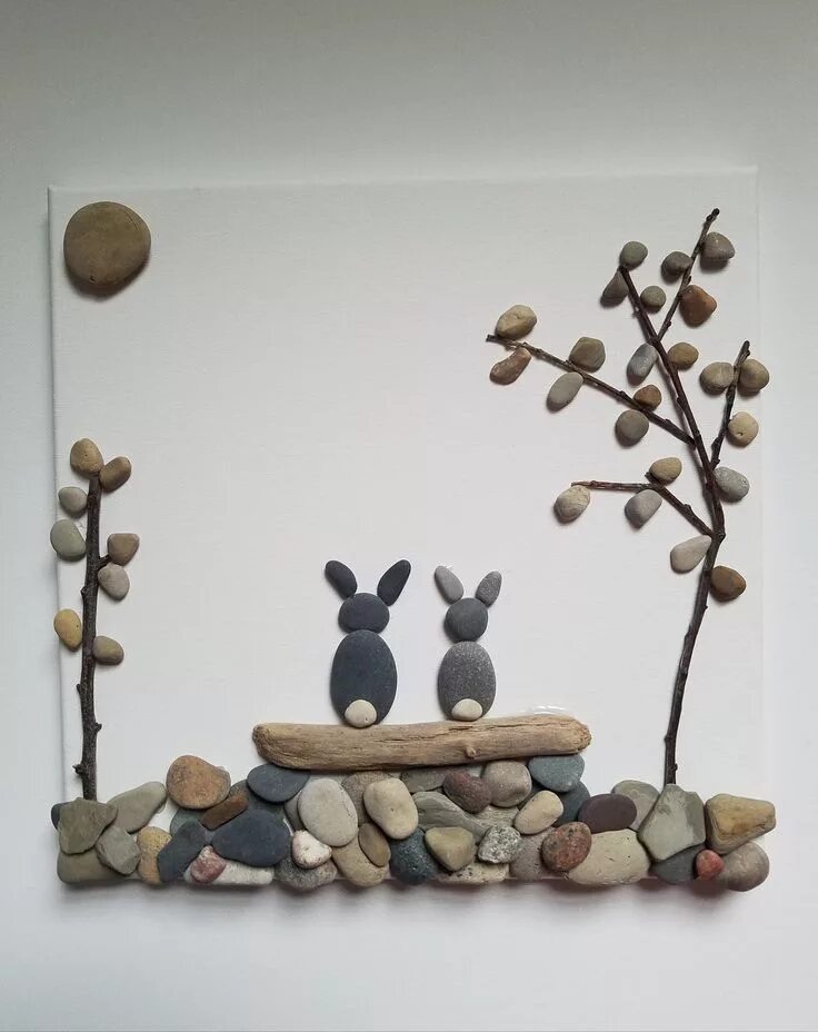 Couple Pebble Art Friendship Pebble Art Praying Couple Etsy Stone pictures pebbl