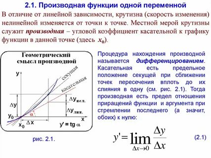 1 установите соответствие функция производная функции