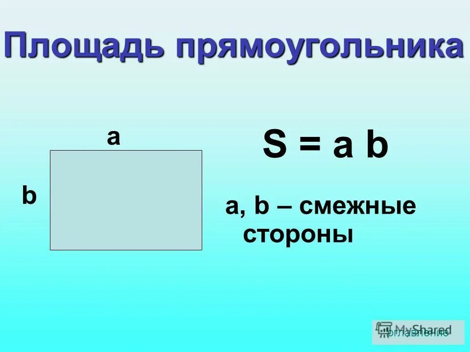 Понятие площади многоугольника площадь прямоугольника