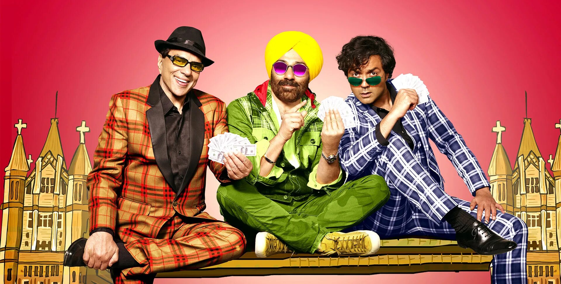 Знаменитое трио. Yamla Pagla Deewana 2. Yamla Pagla Deewana. Сумасшедшая семейка.