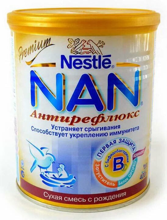 Нестле нан Антирефлюкс. Смесь нан Антирефлюкс 400г. Молочная смесь "nan Premium 1" 400гр. Молочная смесь "nan Premium 2", 400 гр.