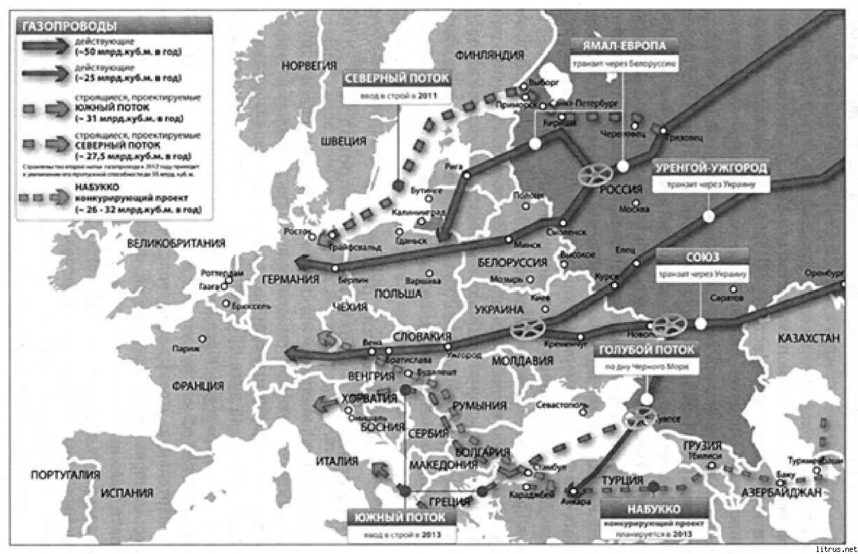 Какие страны поставляет газ. Газовые трубопроводы в Европу на карте. Трубопроводы газовые Европа схема. Схема российских трубопроводов в Европу. Схема трубопроводов ГАЗ В Европу.