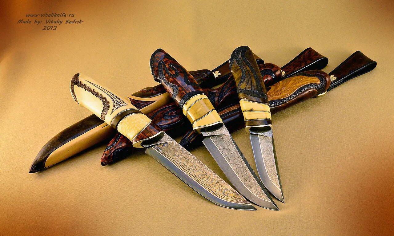 Ножи от Виталия Бедрика. Три ножа. Три кинжала. 3 ножевых
