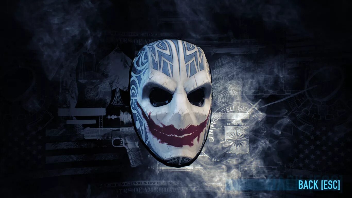 Джокер маска 2. Payday 2 маски. Payday 2 хоккейная маска. Маски пейдей 2. Пейдей 2 маска Джокера.