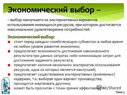 Экономический выбор семьи