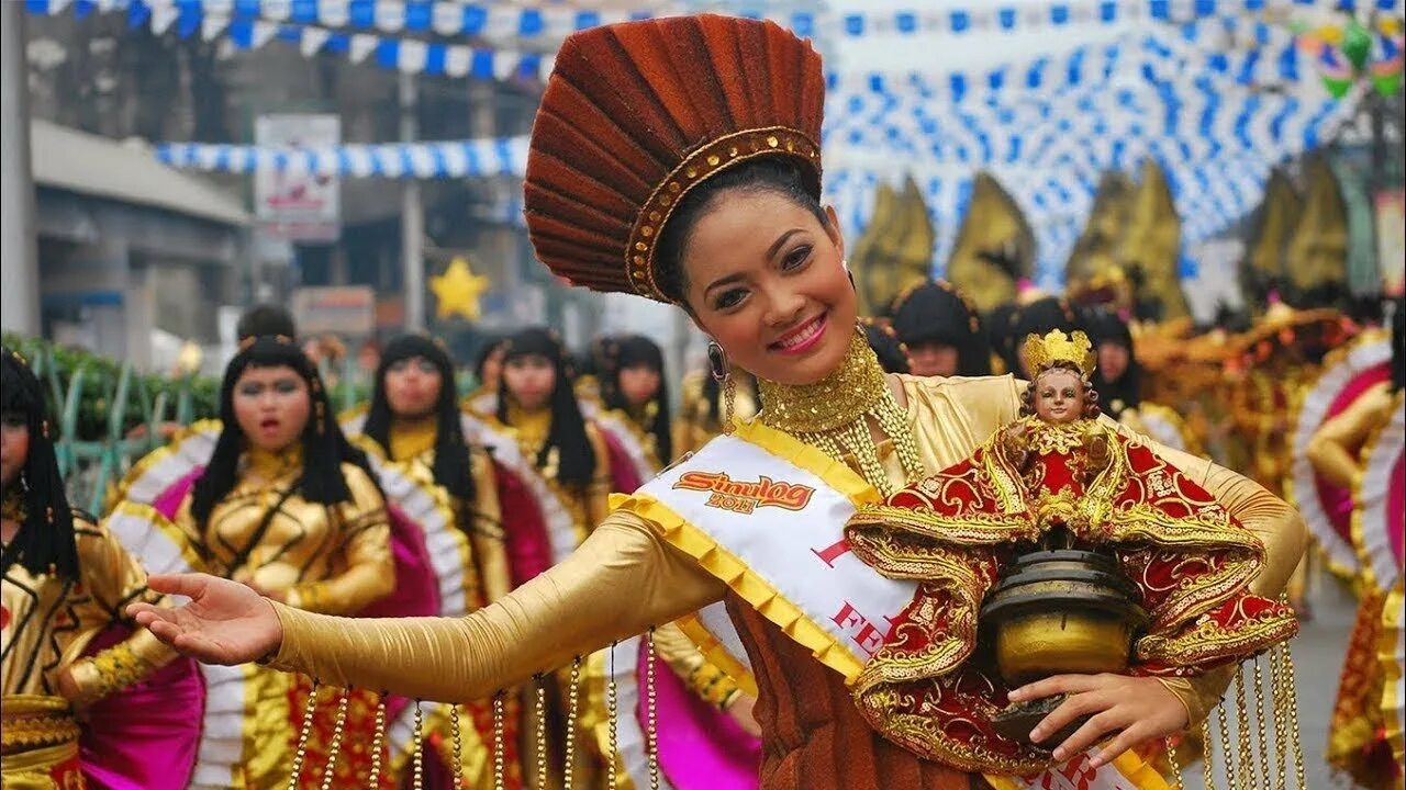 Фестиваль Синулог на Филиппинах. Национальный костюм филиппинцев. Народ Филиппин. Народы Юго-Восточной Азии.