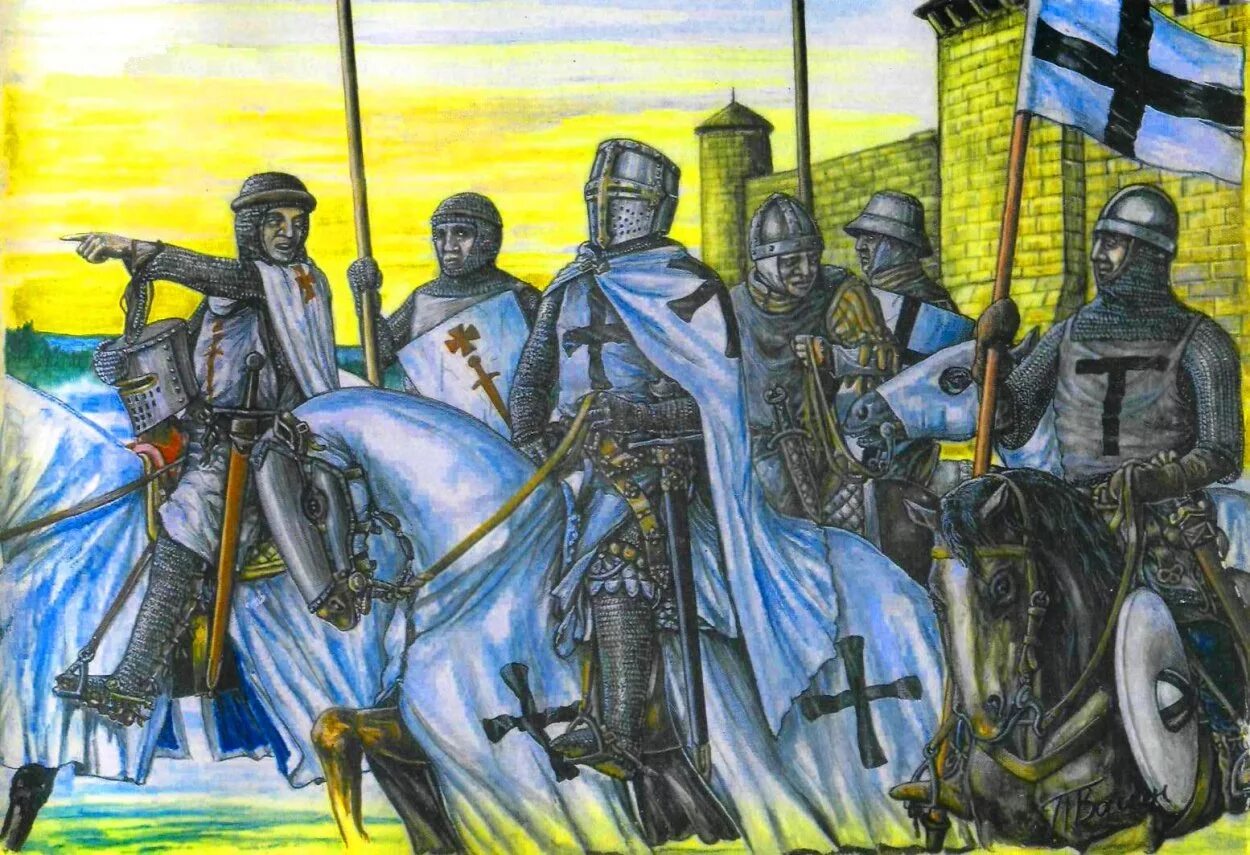 Рыцари крестоносцы вторглись в русские земли. Крестоносцы Тевтонского ордена. Крестоносцы Ливонского ордена.