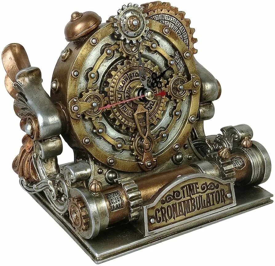 Часы за станком 5. Стимпанк часы настольные. Часы настольные машина. Часы в стиле Steampunk. Настольные часы в стиле стимпанк.