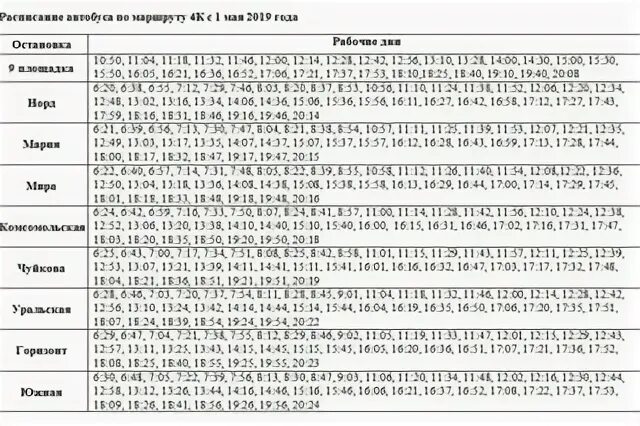 Расписание автобусов куйбышев 5