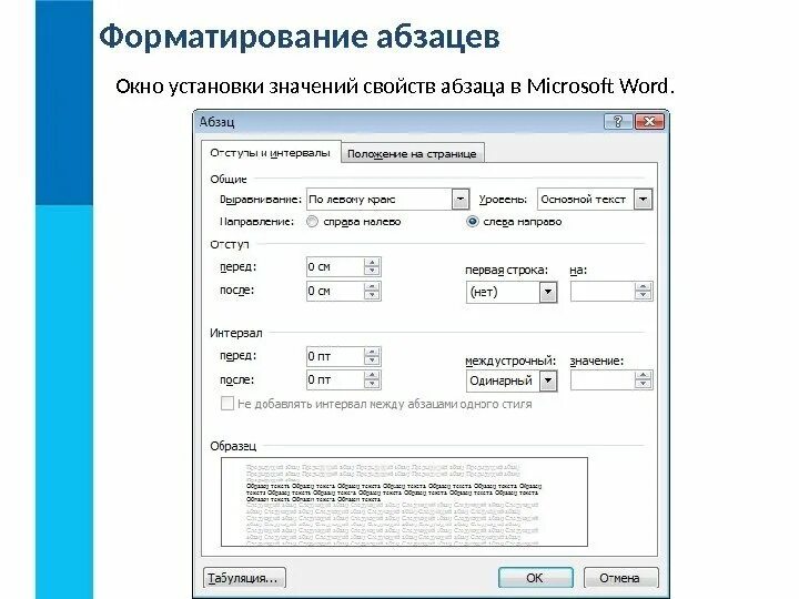 Основные параметры форматирования абзаца в MS Word. Элементы форматирования абзаца отступы. Форматирование абзаца в Ворде. Форматирование абзацев в MS Word. Абзац документа ms word