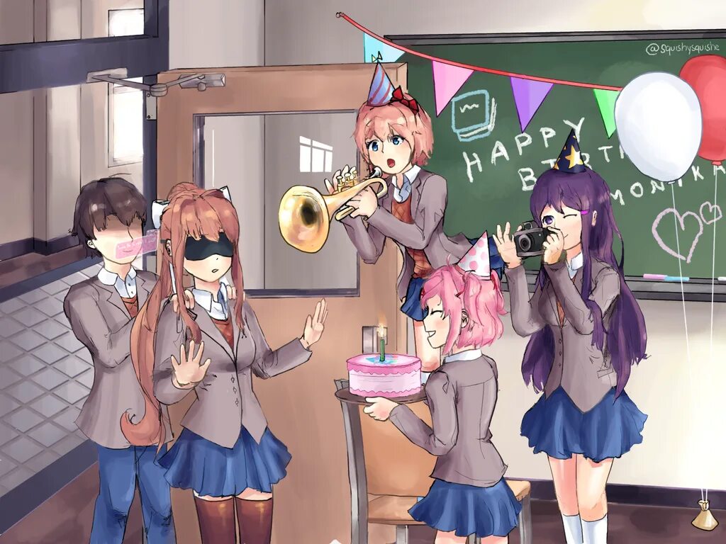 DDLC Нацуки и протагонист. Доки доки новая игра