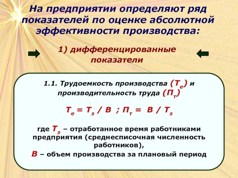 Определите показатели эффективности производства. Дифференцированные показатели эффективности производства. Дифференциальные показатели эффективности. Дифференцированный коэффициент. Абсолютная эффективность.