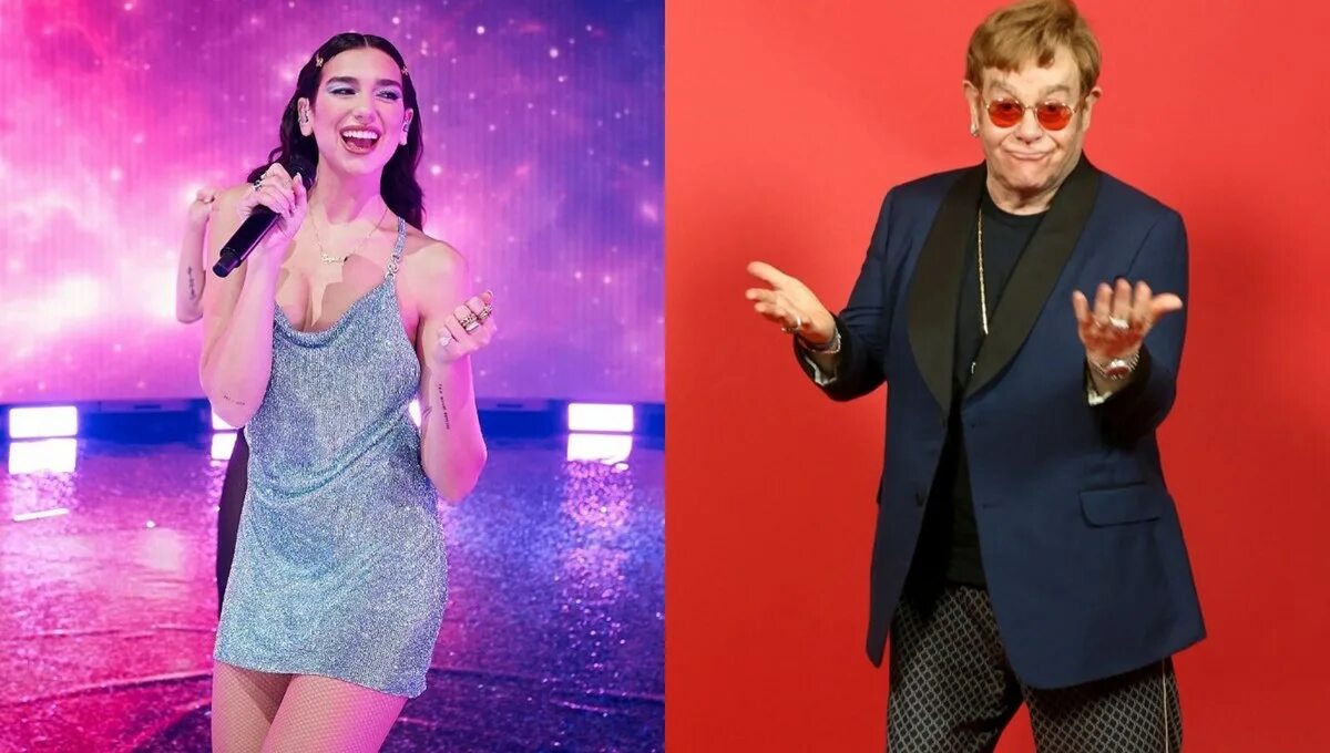 Дуа липа элтон слушать. Dua Lipa Elton John. Элтон жэджон и Дуа Липп. Элтон Джон и Дуа липа. Elton John Dua Lipa Cold Heart.