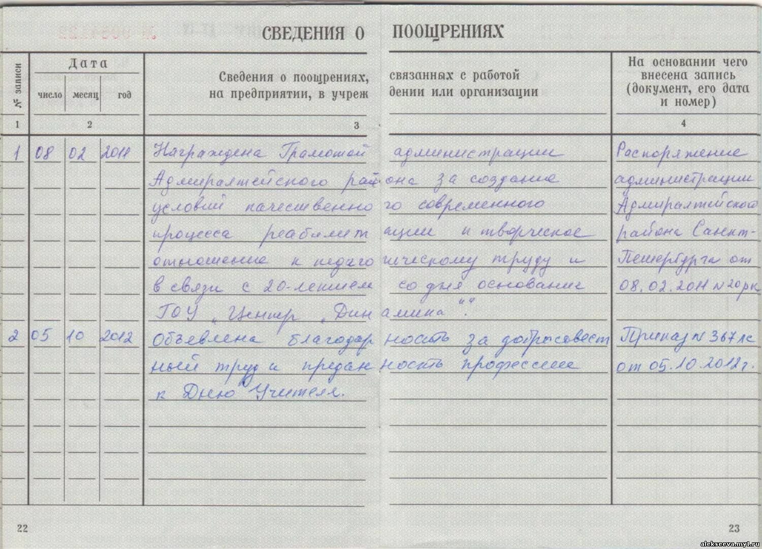 Сведения о работе в награждении. Заполнение сведений о награждении в трудовой книжке образец. Запись о награждении в трудовой книжке. Пример записи о награждении в трудовой книжке. Сведения о поощрениях в трудовой книжке.