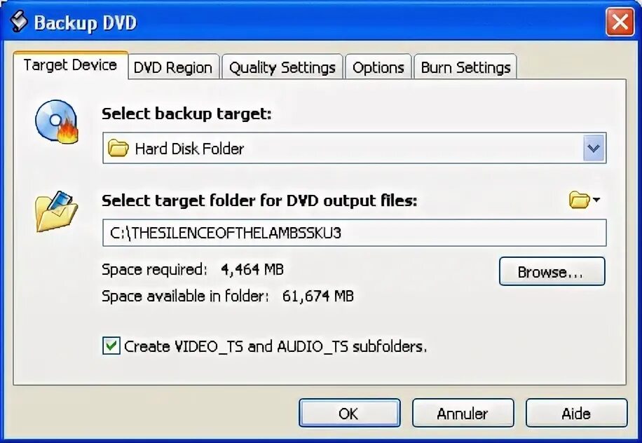 Target folder. Target folder