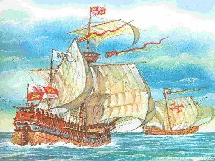Корабль Христофора Колумба. Корабли эпохи великих географических открытий Колумба.