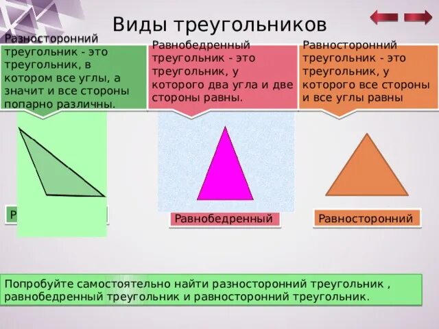 Разносторонний треугольник виды. Виды треугольников 5 класс. Неравносторонний треугольник. Виды треугольников 4 класс. Разносторонний треугольник это 3