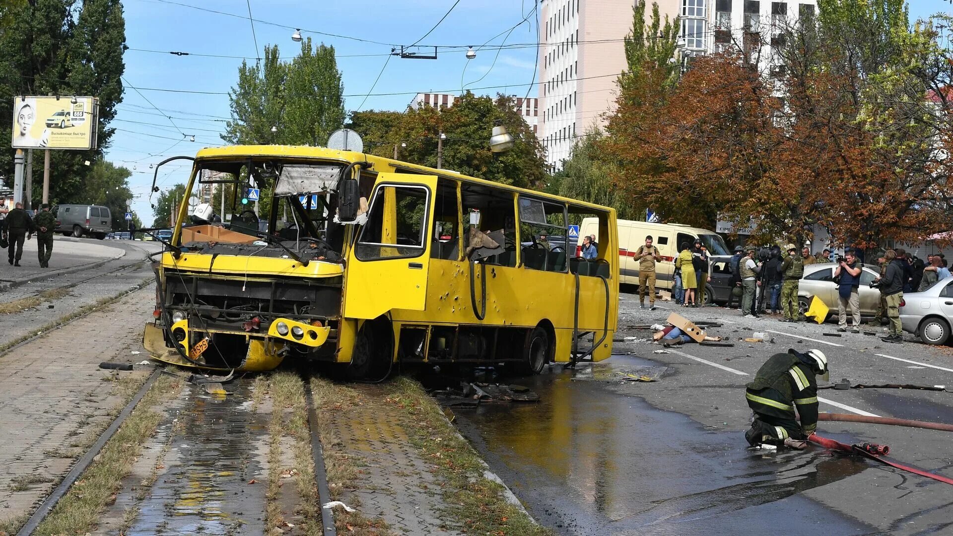 Школьный автобус. Обстрел автовокзала в Донецке. Украинцы прорвались