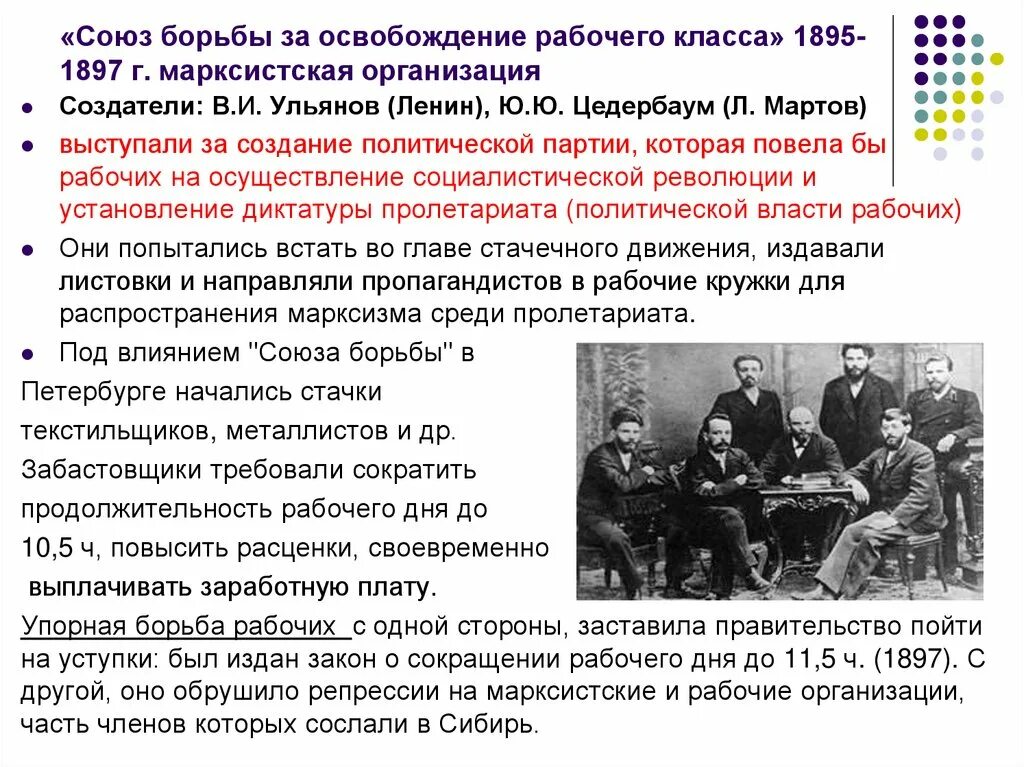 Борьба за освобождение рабочего класса. Союз борьбы за освобождение рабочего класса организация. Союз борьбы за освобождение рабочего класса методы. 1895 Союз борьбы за освобождение рабочего класса.