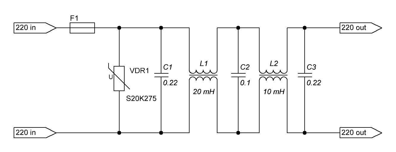 Схема фильтра импульсных помех. Фильтр сети 220в схема. Фильтр помех питания 220в. Схема сетевого фильтра 220в.