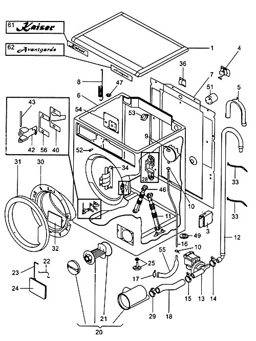 Как разобрать стиральную с вертикальной загрузкой. Схема стиральной машины Кайзер w34110. Схема патрубков посудомоечной машины Electrolux. Схема посудомоечной машины Кайзер. Схема стиральной машины Кайзер w4.08.