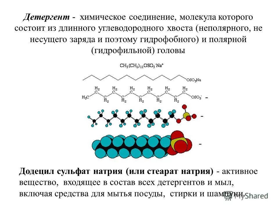 Стеарат натрия. Гидрофильная и гидрофобная часть молекулы мыла. Стеарат натрия молекула. Поверхностно активное вещество стеарата натрия.