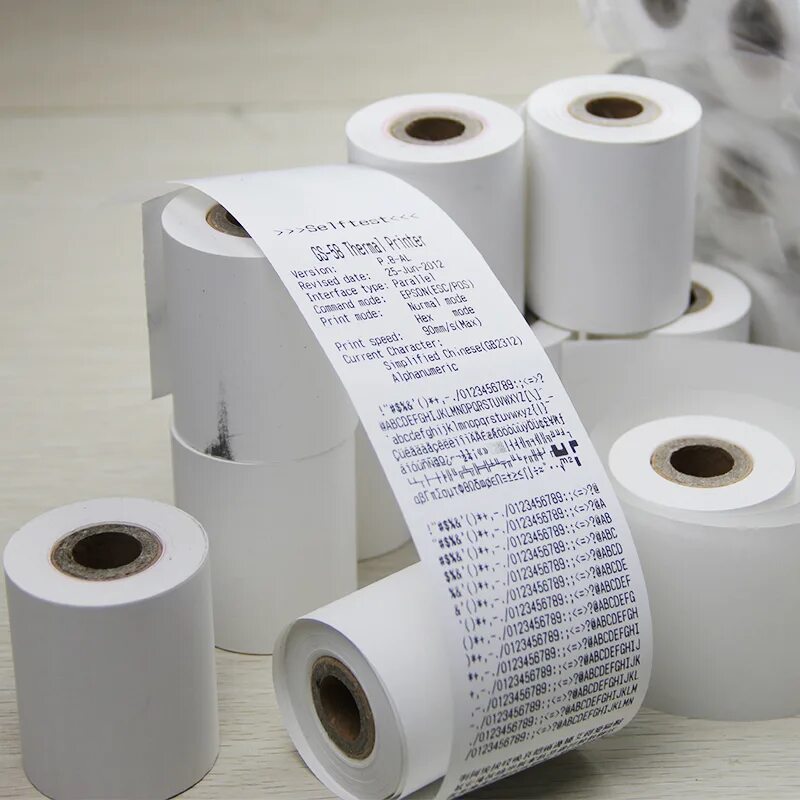 Чеки и этикетки. Thermal paper (термобумага, XP 300). Термобумага 80 для чековых аппаратов. Термобумага 80х26х120.. Чековая термолента 57*45 (24).