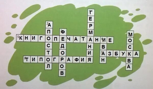кроссворд как начиналось печатное дело