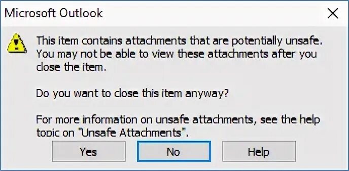 Item contains. Outlook 2010 cannot open file. This file is potentially unsafe to open как исправить Windows 10.