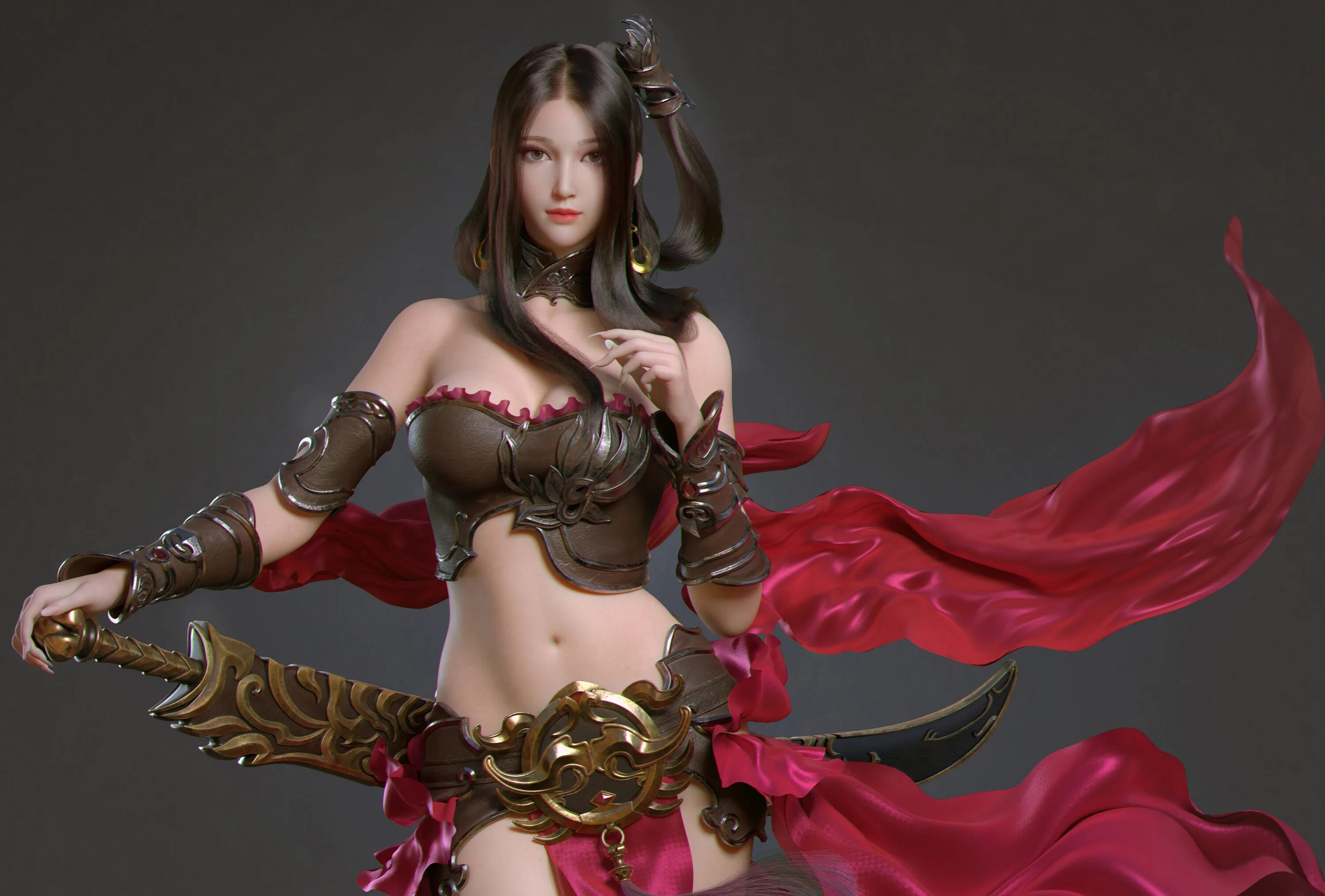 Фэнтези девушки. Cgi-модели. 3d asia. 3d asia. Воительница.