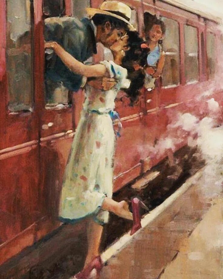 Поцеловать и уйти. Художник Raymond Leech. Raymond Leech 1949 британский художник. Raymond Leech картины.