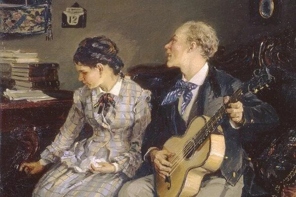 Парень с гитарой. Пара поет. Прянишников илларион михайлович жестокие романсы. Дуэт непара. Люди поют на природе.