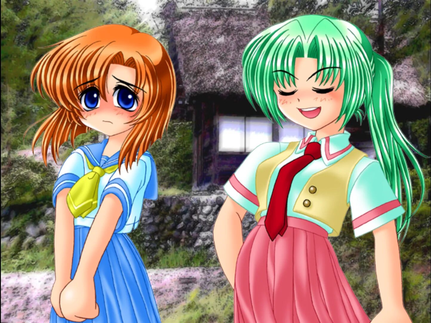 Когда плачут аисты. Higurashi визуальная новелла. Хигураши Рена визуальная новелла. Рена цикады визуальная новелла. Higurashi Visual novel.