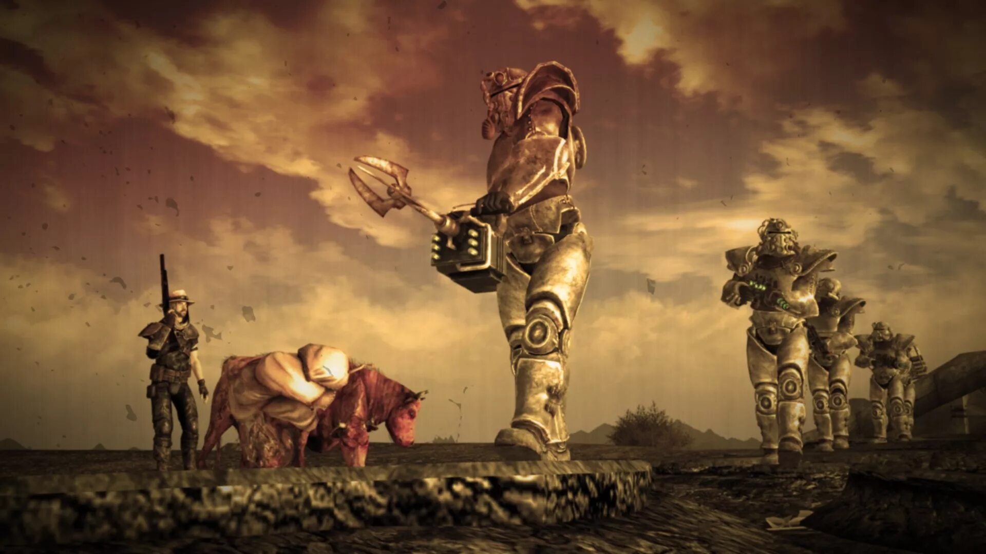 Fallout west. Фоллаут нью вегас убийство курьера. Minuteman fallout. Titans west of the new fallout enclave. Силовая броня титан.