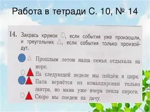 Вспомните событие произошедшее на прошлой неделе