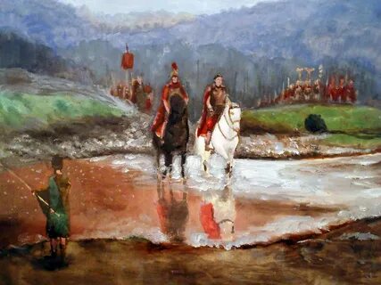 Julius Caesar crossing the Rubicon- by Ben Pook Ancient rome, Roman.